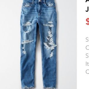 American Eagle Distressed Mom Jeans